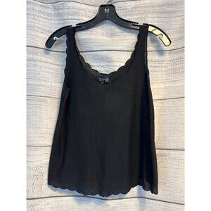NWT Topshop Black Scallop Hem Cami Top Size 4